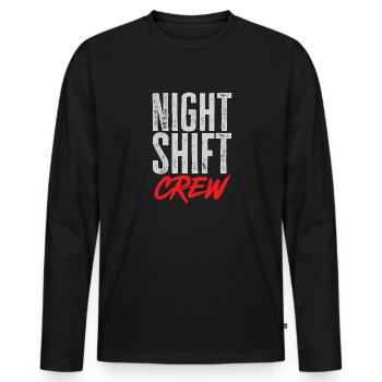 Night Shift Nurse - Men's Premium Organic Long Sleeve Shirt - black - Front - Nico (187cm)