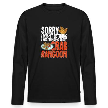 Krabben Rangoon Crab Rangoon - Men's Premium Organic Long Sleeve Shirt - black - Front - Nico (187cm)