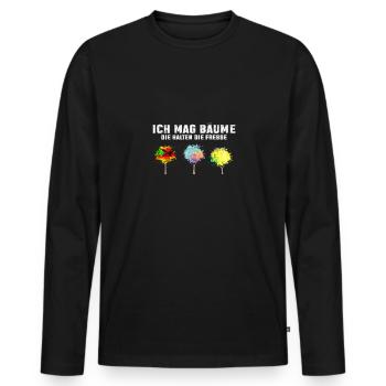 Silent Trees Humorous Silence - Men's Premium Organic Long Sleeve Shirt - black - Front - Nico (187cm)