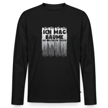 Silent Trees Humorous Silence - Men's Premium Organic Long Sleeve Shirt - black - Front - Nico (187cm)