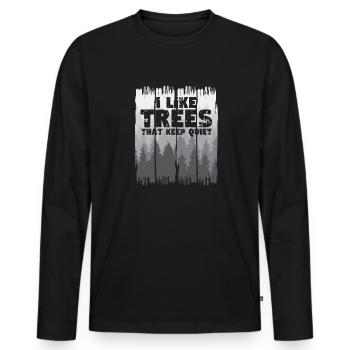 Silent Trees Humorous Silence - Men's Premium Organic Long Sleeve Shirt - black - Front - Nico (187cm)