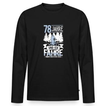78. Geburtstag Fahrrad, Fahrradfahrer, 78 Jahre - Männer Premium Bio Langarmshirt - Schwarz - Vorne - Nico (187cm)