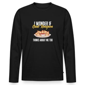 Krabben Rangoon Crab Rangoon - Men's Premium Organic Long Sleeve Shirt - black - Front - Nico (187cm)