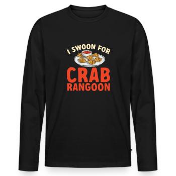 Krabben Rangoon Crab Rangoon - Men's Premium Organic Long Sleeve Shirt - black - Front - Nico (187cm)