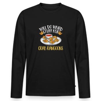 Krabben Rangoon Crab Rangoon - Men's Premium Organic Long Sleeve Shirt - black - Front - Nico (187cm)
