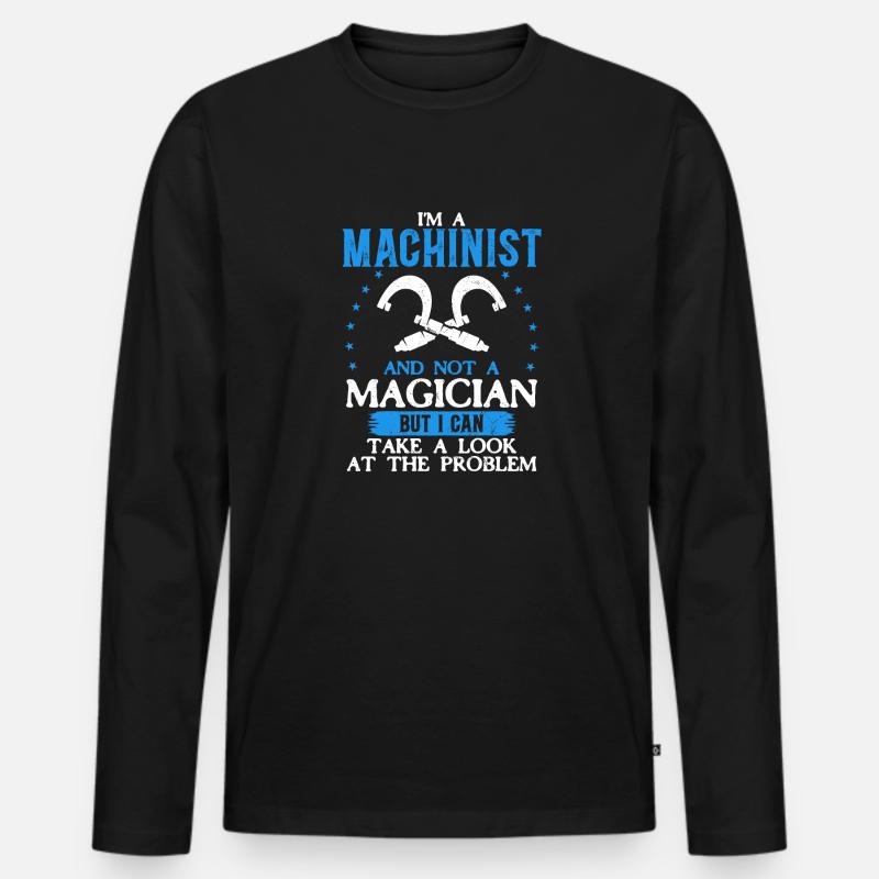 Precision instead of magic - Men's Premium Organic Long Sleeve Shirt - black