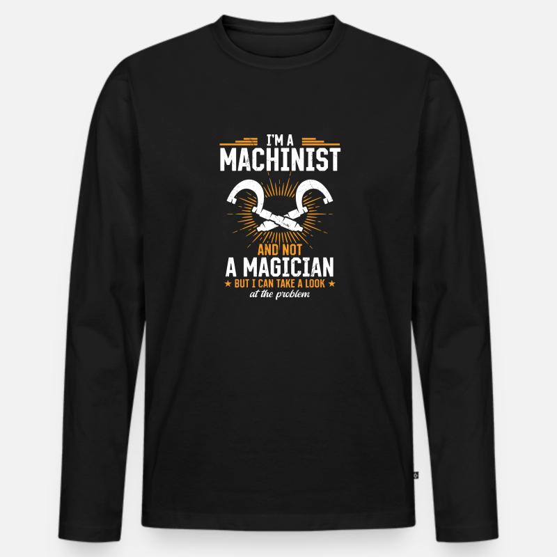 Precision instead of magic - Men's Premium Organic Long Sleeve Shirt - black