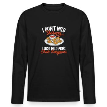 Krabben Rangoon Crab Rangoon - Men's Premium Organic Long Sleeve Shirt - black - Front - Nico (187cm)