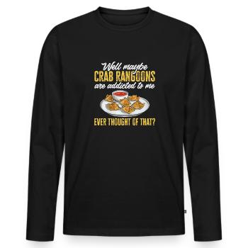 Krabben Rangoon Crab Rangoon - Men's Premium Organic Long Sleeve Shirt - black - Front - Nico (187cm)