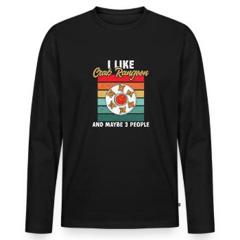 Krabben Rangoon Crab Rangoon - Men's Premium Organic Long Sleeve Shirt - black - Front - Nico (187cm)