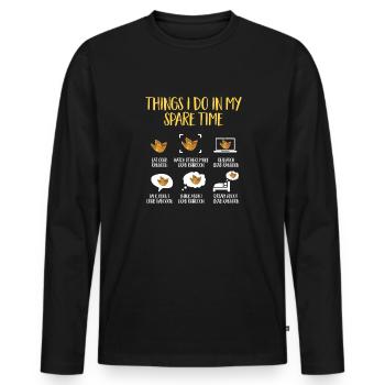 Krabben Rangoon Crab Rangoon - Men's Premium Organic Long Sleeve Shirt - black - Front - Nico (187cm)