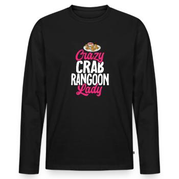 Krabben Rangoon Crab Rangoon - Men's Premium Organic Long Sleeve Shirt - black - Front - Nico (187cm)