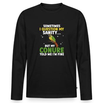 Molina Parakeet Parrot Bird Parakeet - Men's Premium Organic Long Sleeve Shirt - black - Front - Nico (187cm)