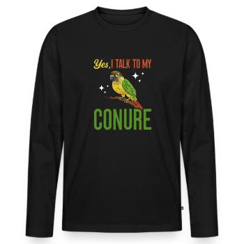 Molinasittich Papagei Vogel Sittich - Männer Premium Bio Langarmshirt - Schwarz - Vorne - Nico (187cm)