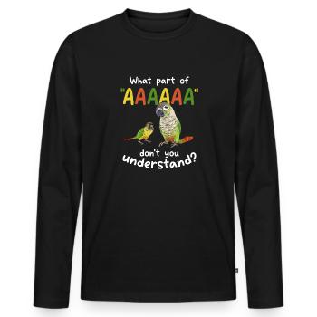 Molina Parakeet Parrot Bird Parakeet - Men's Premium Organic Long Sleeve Shirt - black - Front - Nico (187cm)