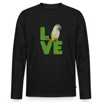 Molinasittich Papagei Vogel Sittich - Männer Premium Bio Langarmshirt - Schwarz - Vorne - Nico (187cm)