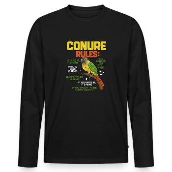 Molina Parakeet Parrot Bird Parakeet - Men's Premium Organic Long Sleeve Shirt - black - Front - Nico (187cm)