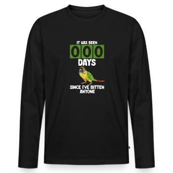 Molina Parakeet Parrot Bird Parakeet - Men's Premium Organic Long Sleeve Shirt - black - Front - Nico (187cm)