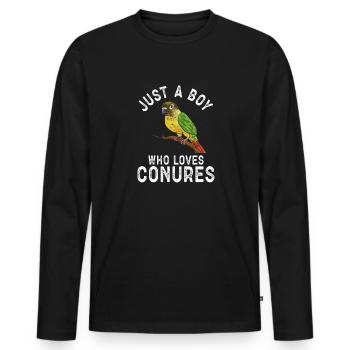 Molina Parakeet Parrot Bird Parakeet - Men's Premium Organic Long Sleeve Shirt - black - Front - Nico (187cm)