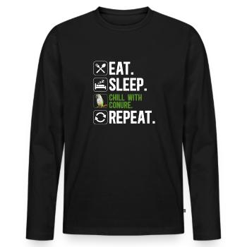 Molina Parakeet Parrot Bird Parakeet - Men's Premium Organic Long Sleeve Shirt - black - Front - Nico (187cm)