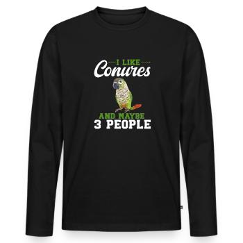 Molina Parakeet Parrot Bird Parakeet - Men's Premium Organic Long Sleeve Shirt - black - Front - Nico (187cm)