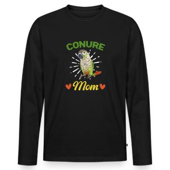 Molina Parakeet Parrot Bird Parakeet - Men's Premium Organic Long Sleeve Shirt - black - Front - Nico (187cm)