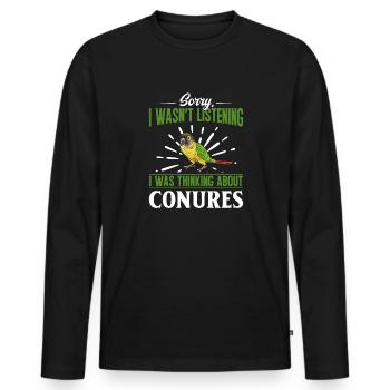 Molinasittich Papagei Vogel Sittich - Männer Premium Bio Langarmshirt - Schwarz - Vorne - Nico (187cm)