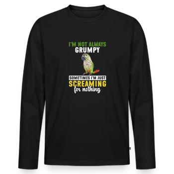 Molinasittich Papagei Vogel Sittich - Männer Premium Bio Langarmshirt - Schwarz - Vorne - Nico (187cm)