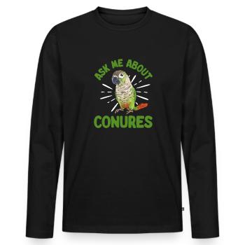 Molina Parakeet Parrot Bird Parakeet - Men's Premium Organic Long Sleeve Shirt - black - Front - Nico (187cm)