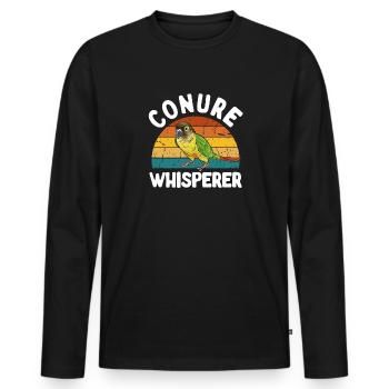 Molina Parakeet Parrot Bird Parakeet - Men's Premium Organic Long Sleeve Shirt - black - Front - Nico (187cm)