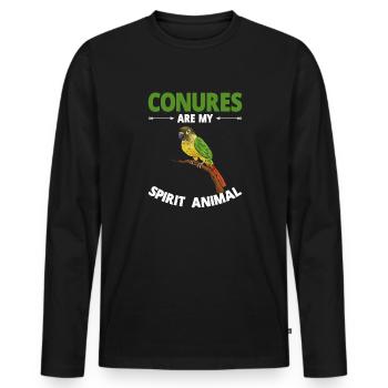 Molina Parakeet Parrot Bird Parakeet - Men's Premium Organic Long Sleeve Shirt - black - Front - Nico (187cm)