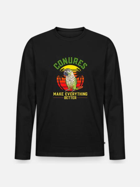 Molina Parakeet Parrot Bird Parakeet - Men's Premium Organic Long Sleeve Shirt - black