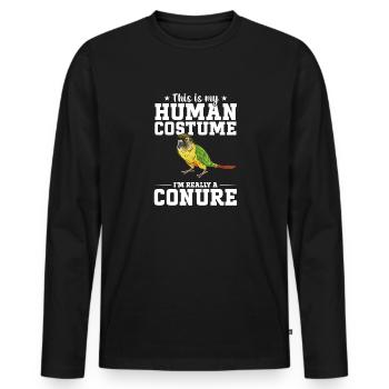 Molina Parakeet Parrot Bird Parakeet - Men's Premium Organic Long Sleeve Shirt - black - Front - Nico (187cm)