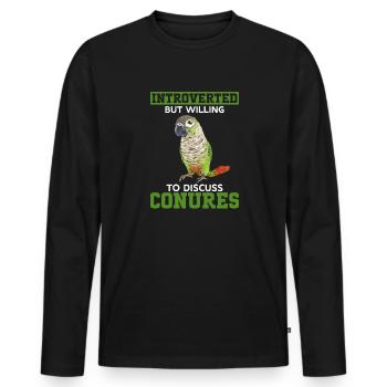 Molinasittich Papagei Vogel Sittich - Männer Premium Bio Langarmshirt - Schwarz - Vorne - Nico (187cm)