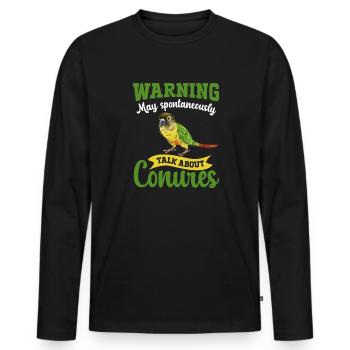 Molina Parakeet Parrot Bird Parakeet - Men's Premium Organic Long Sleeve Shirt - black - Front - Nico (187cm)