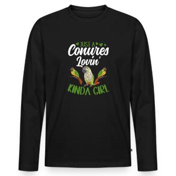 Molina Parakeet Parrot Bird Parakeet - Men's Premium Organic Long Sleeve Shirt - black - Front - Nico (187cm)