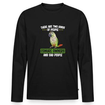 Molina Parakeet Parrot Bird Parakeet - Men's Premium Organic Long Sleeve Shirt - black - Front - Nico (187cm)