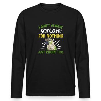 Molina Parakeet Parrot Bird Parakeet - Men's Premium Organic Long Sleeve Shirt - black - Front - Nico (187cm)