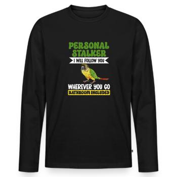 Molina Parakeet Parrot Bird Parakeet - Men's Premium Organic Long Sleeve Shirt - black - Front - Nico (187cm)