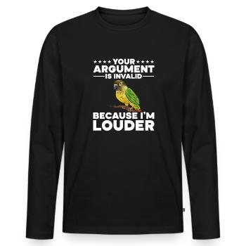 Molina Parakeet Parrot Bird Parakeet - Men's Premium Organic Long Sleeve Shirt - black - Front - Nico (187cm)
