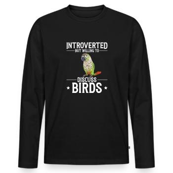 Molina Parakeet Parrot Bird Parakeet - Men's Premium Organic Long Sleeve Shirt - black - Front - Nico (187cm)