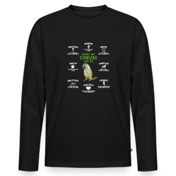 Molina Parakeet Parrot Bird Parakeet - Men's Premium Organic Long Sleeve Shirt - black - Front - Nico (187cm)