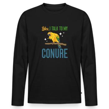 Parakeet Parrot Parakeet Bird - Men's Premium Organic Long Sleeve Shirt - black - Front - Nico (187cm)