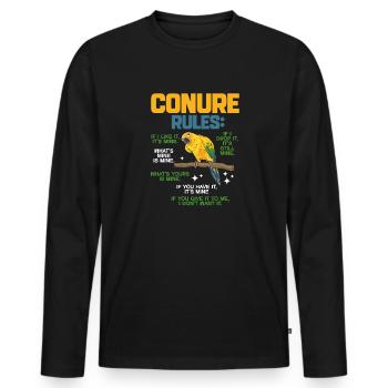 Parakeet Parrot Parakeet Bird - Men's Premium Organic Long Sleeve Shirt - black - Front - Nico (187cm)