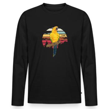 Parakeet Parrot Parakeet Bird - Men's Premium Organic Long Sleeve Shirt - black - Front - Nico (187cm)