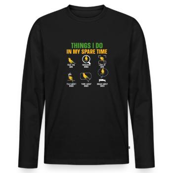Parakeet Parrot Parakeet Bird - Men's Premium Organic Long Sleeve Shirt - black - Front - Nico (187cm)