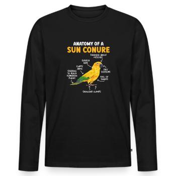 Parakeet Parrot Parakeet Bird - Men's Premium Organic Long Sleeve Shirt - black - Front - Nico (187cm)