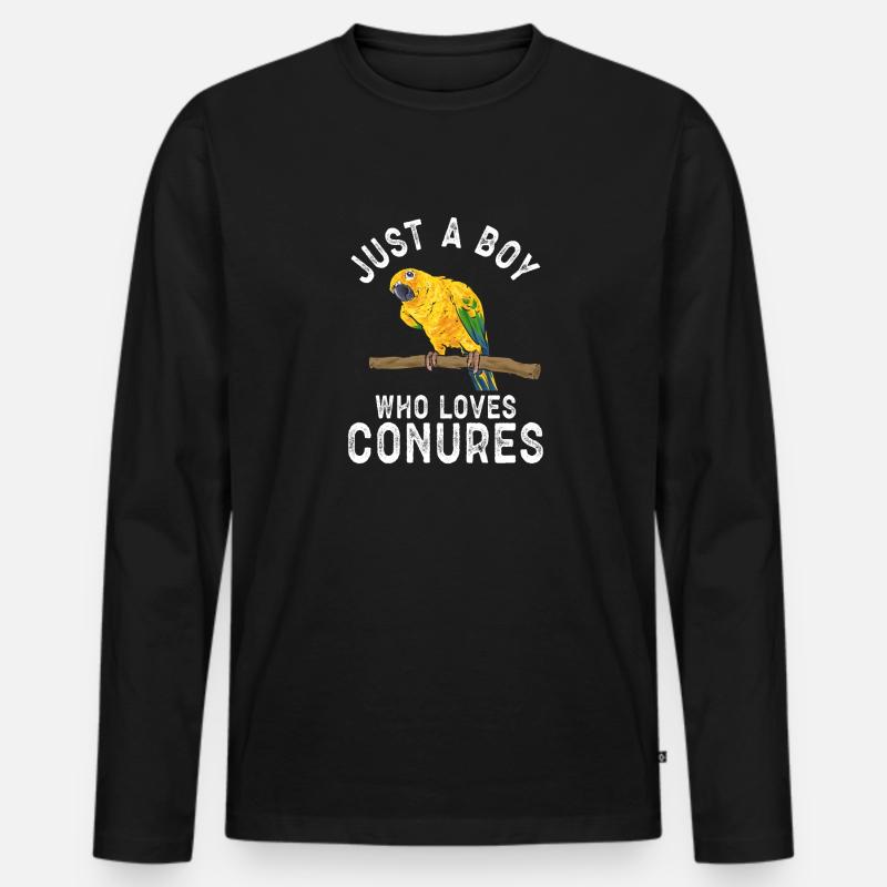 Sonnensittich Papagei Sittich Vogel - Männer Premium Bio Langarmshirt - Schwarz