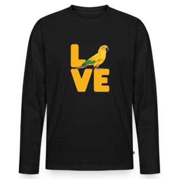 Parakeet Parrot Parakeet Bird - Men's Premium Organic Long Sleeve Shirt - black - Front - Nico (187cm)