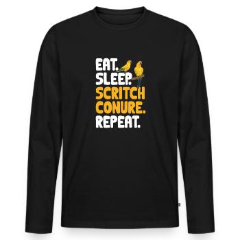 Parakeet Parrot Parakeet Bird - Men's Premium Organic Long Sleeve Shirt - black - Front - Nico (187cm)